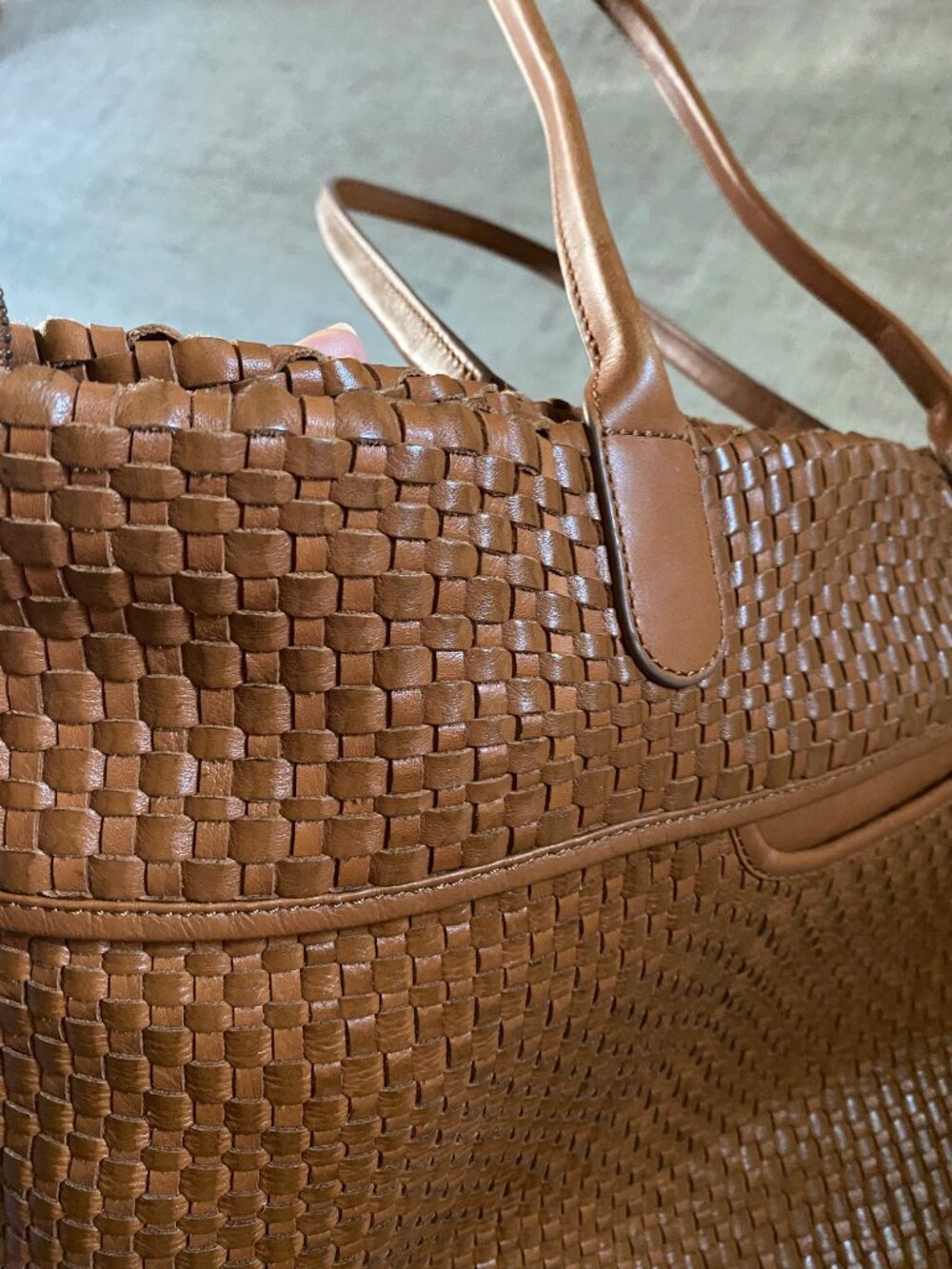 HOBO Bolder Wave Weave Leather Woven Tote Bag - Picture 5 of 11